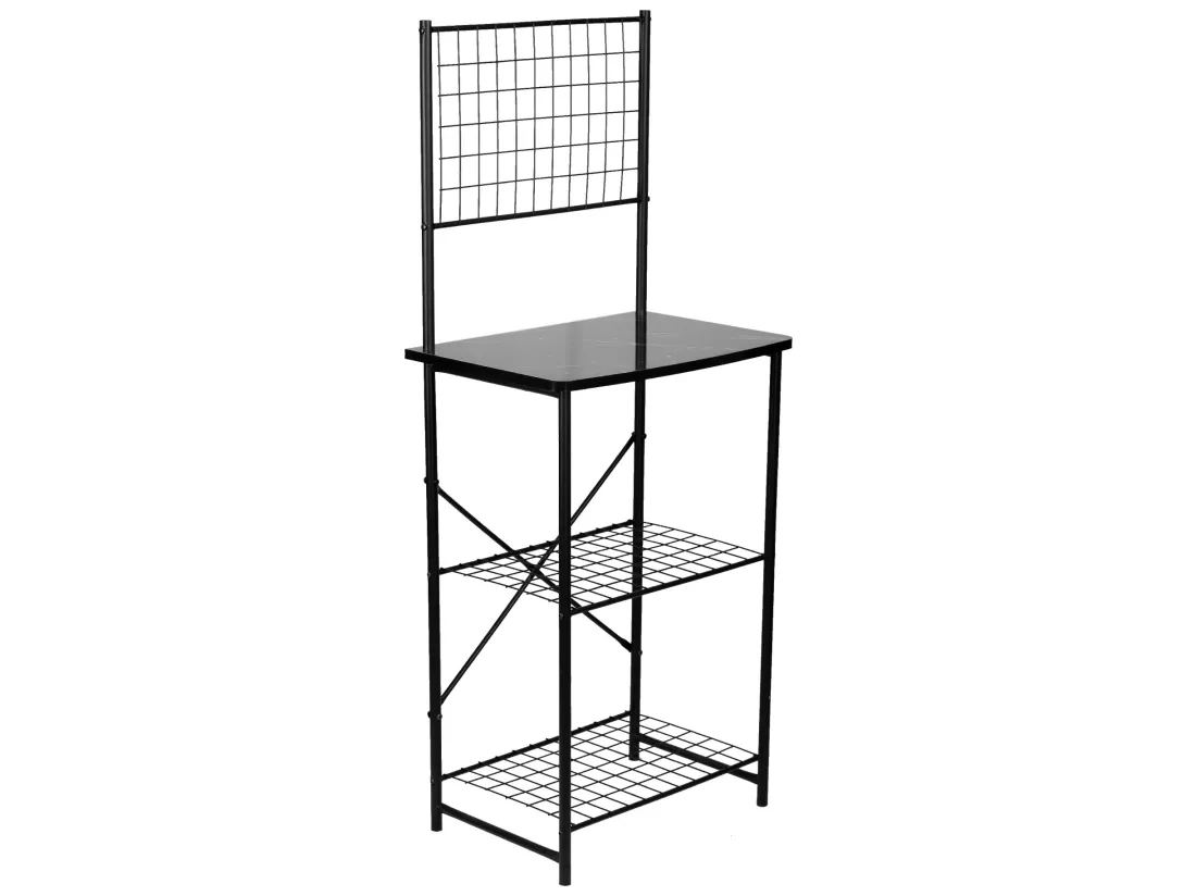 Étagère de cuisine Nibe 150 x 60 x 42 cm noir effet marbre [en.casa]
