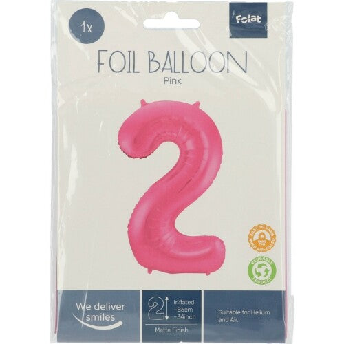 Cijferballon twee - metallic matroze - 86 cm