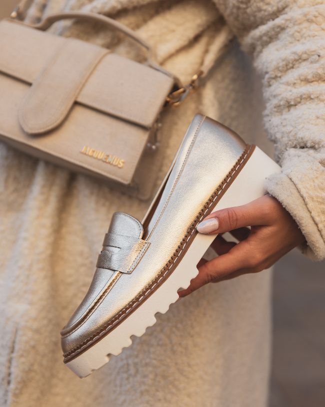 Mocassin femme doré - Aya
