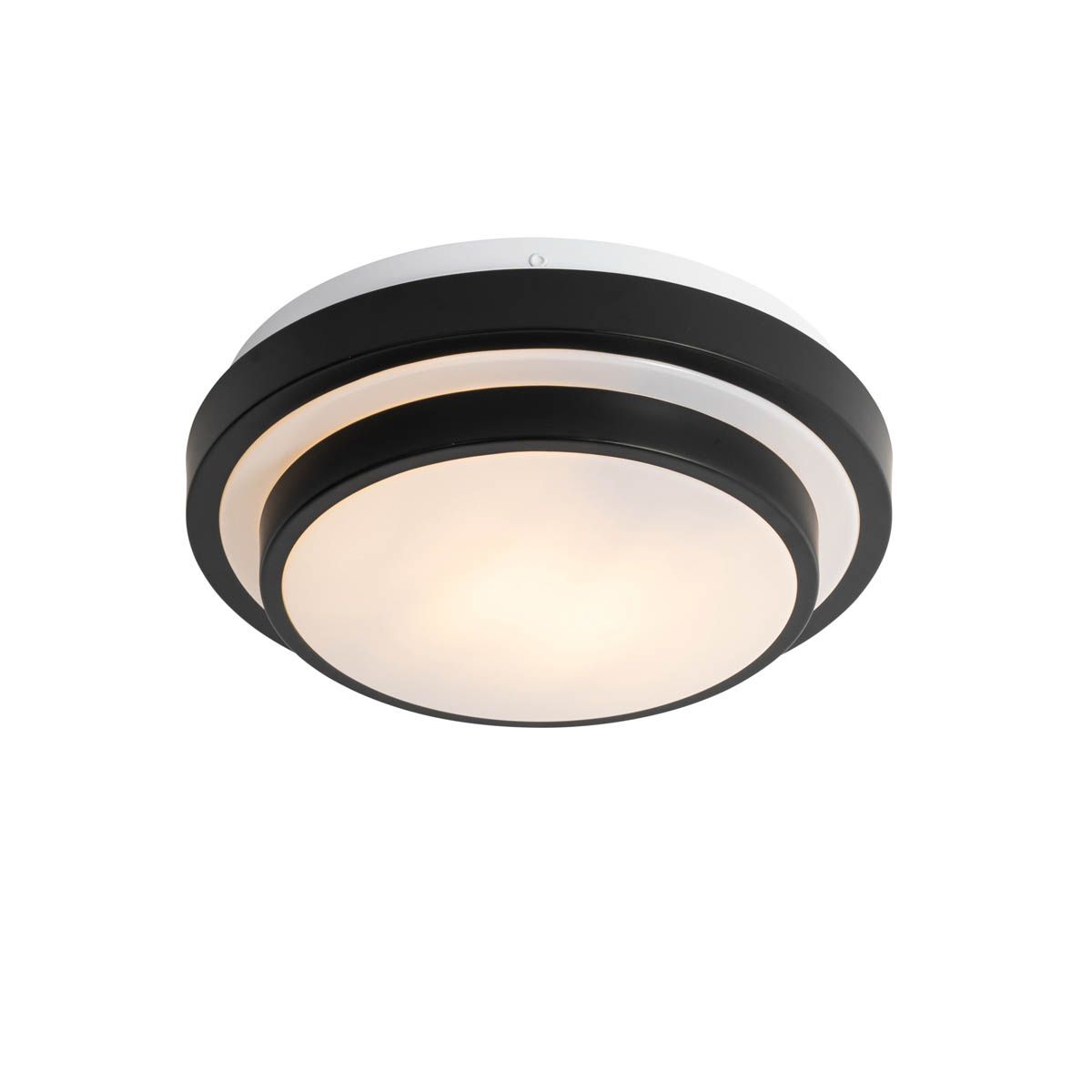 Moderne plafondlamp zwart met wit 25 cm IP44 - Walden