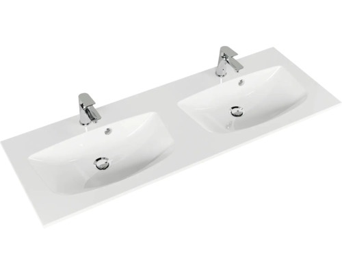 Pelipal Sunline 300 badkamermeubelset, BxHxD 132 x 200 x 48 cm, frontkleur eiken, 3-delige badkamermeubelset met wastafel van mineraalmarmer
