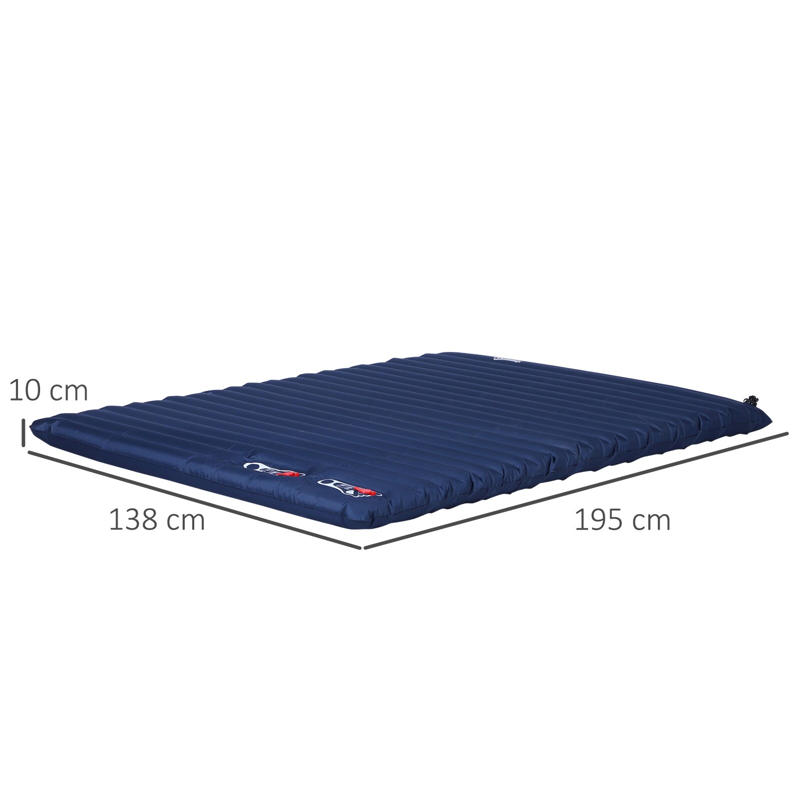 Outsunny Luftmatraze blau 195 x 138 x 10 cm (LxBxH)