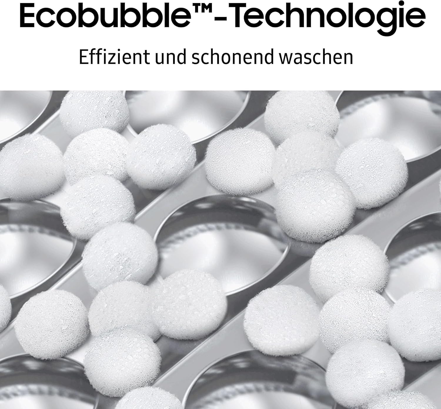 Samsung Waschmaschine, 8 kg, 1400 U/min, Ecobubble, Automatische Waschmittel- und Weichspülerdosierung, Inox/Schwarz, WW80T534AAXAS2