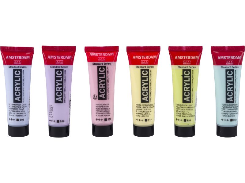 Amsterdam Acrylfarbe Set Pastel 6 Tuben à 20 ml Künstlerfarben