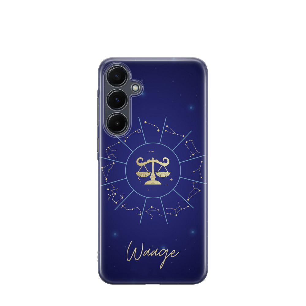Samsung Galaxy A55 Gummi Hülle Waage 3 - Blau