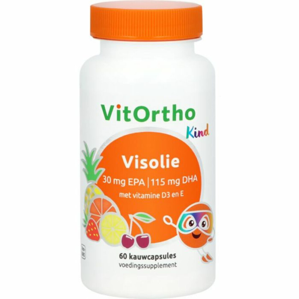 Vitortho Visolie 30 mg EPA - 115 mg DHA Kind60 kauwtabletten