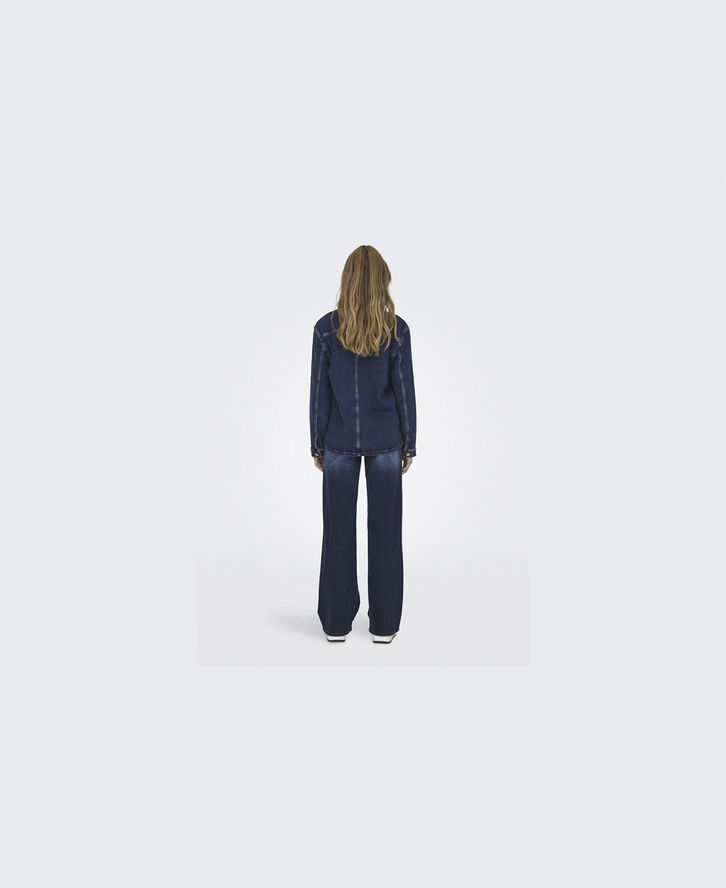 ONLY ONLCAPRI L/S CARGO POCKET DNM JACKE Dark blue denim