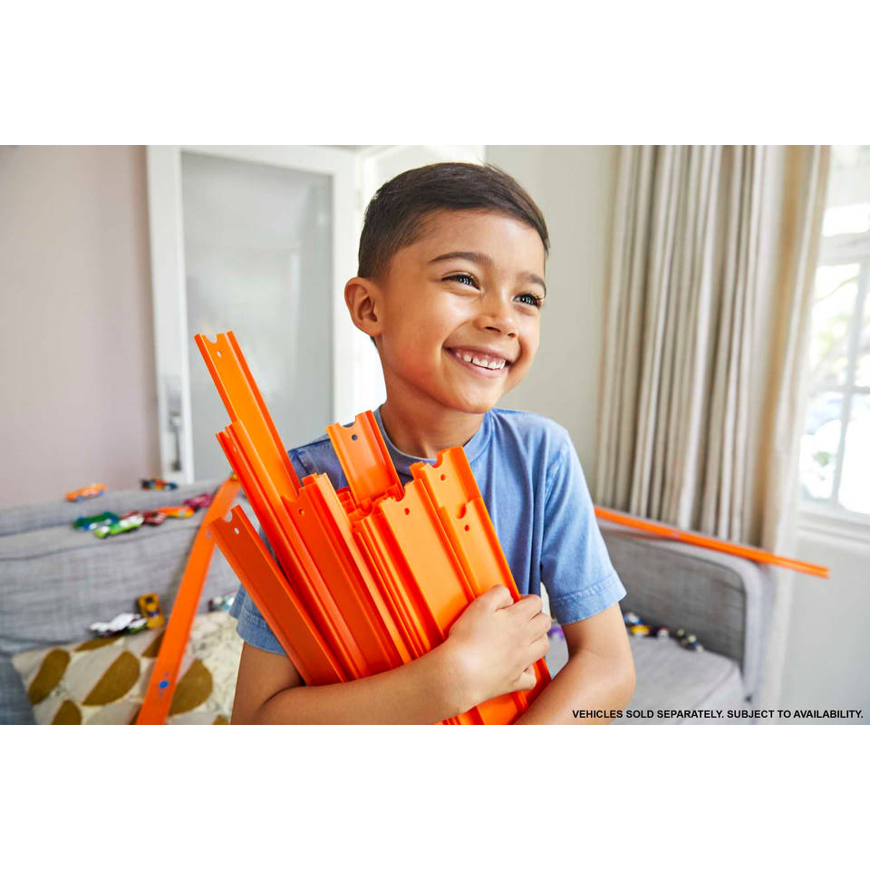 Hot Wheels Track Builder rechte racebaan met auto
