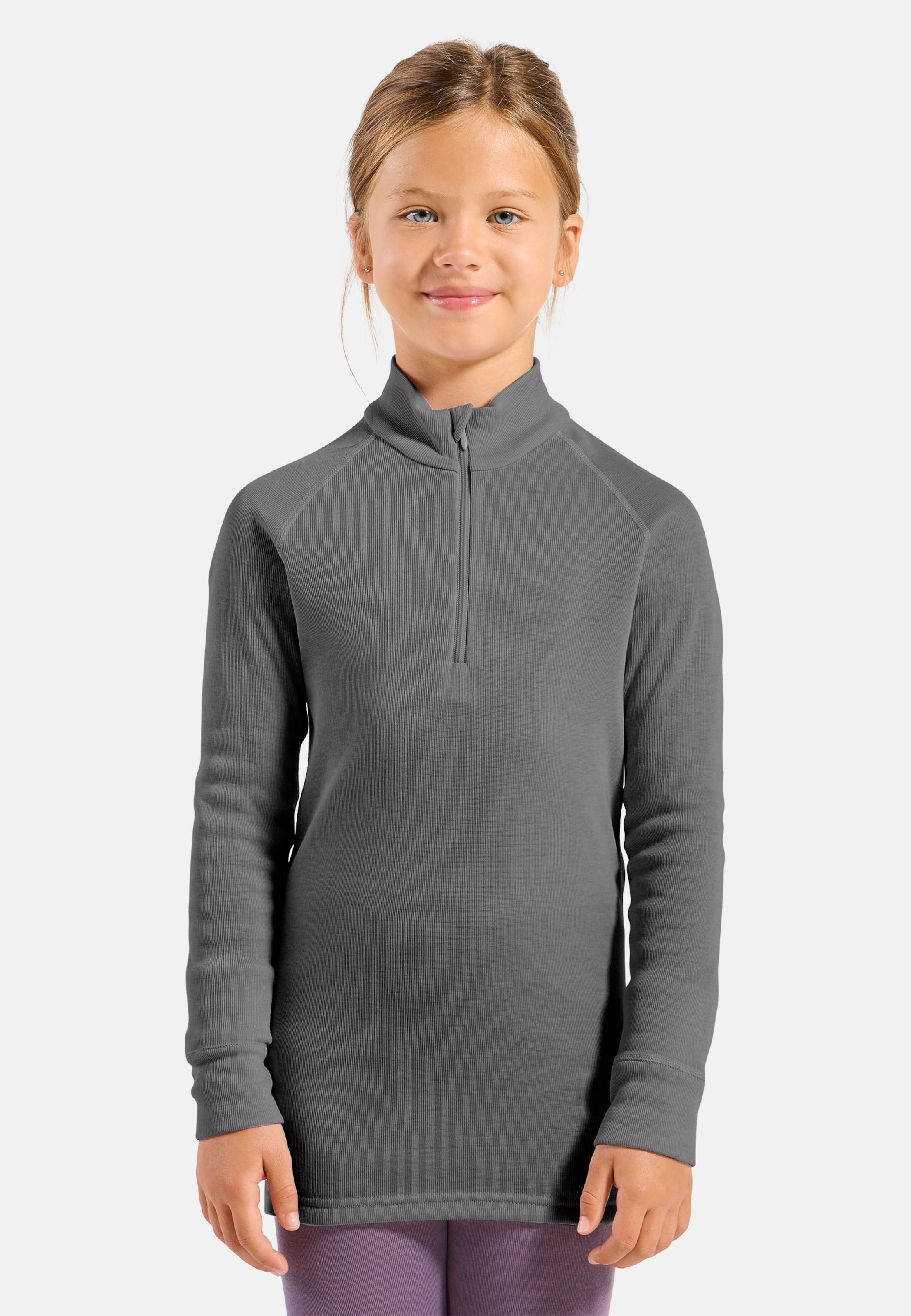 Active Warm Kids Oberteil in odlo steel grey melange