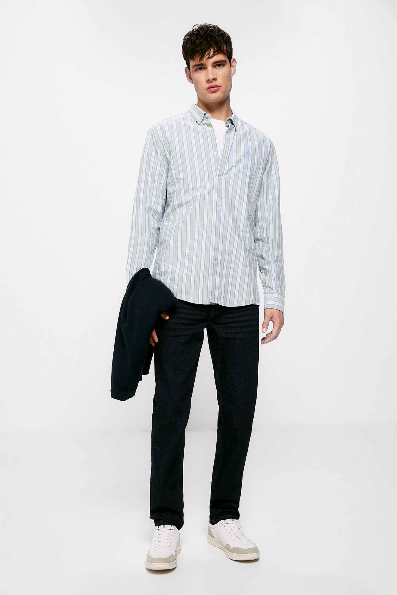 camisa polo oxford listrada