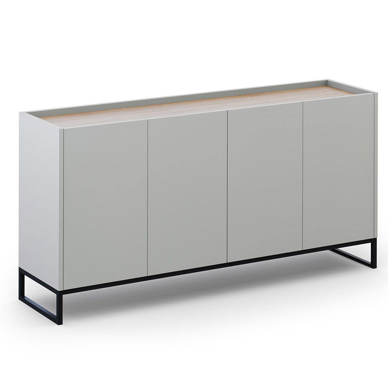 Windsor & Co Buffet Helene chêne naturel/gris clair - 160x40x80 cm