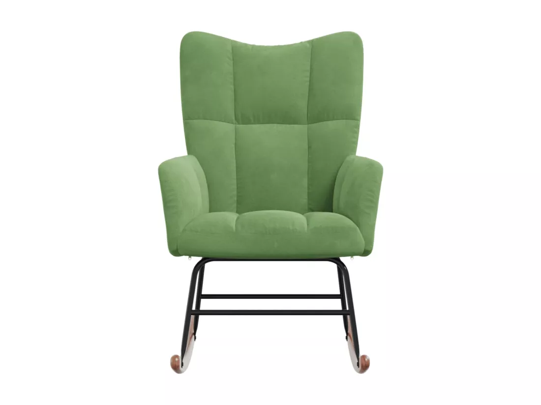 Chaise à bascule Vert clair Velours