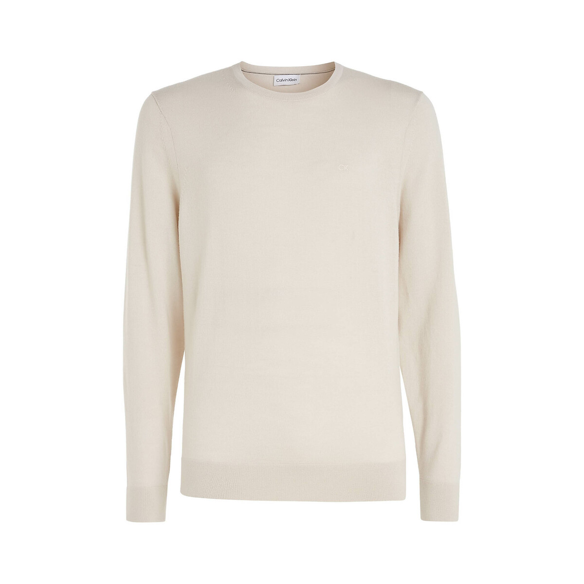 CALVIN KLEIN<br>Suéter de lã com gola redonda