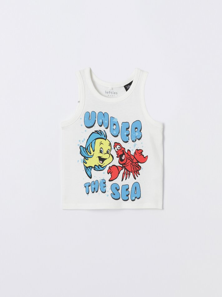 Conjunto de camiseta e bermuda da Pequena Sereia ©DS - Branco