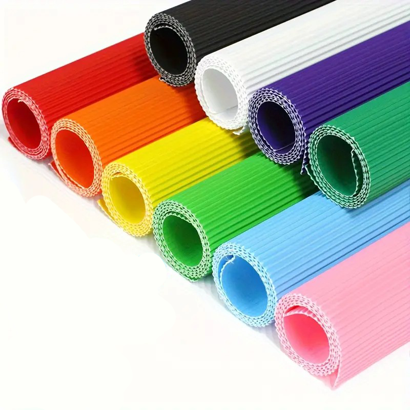 (10er Set) A4 Wellkarton Bögen DIY Gewellte Bastel Pappe - Assortiert