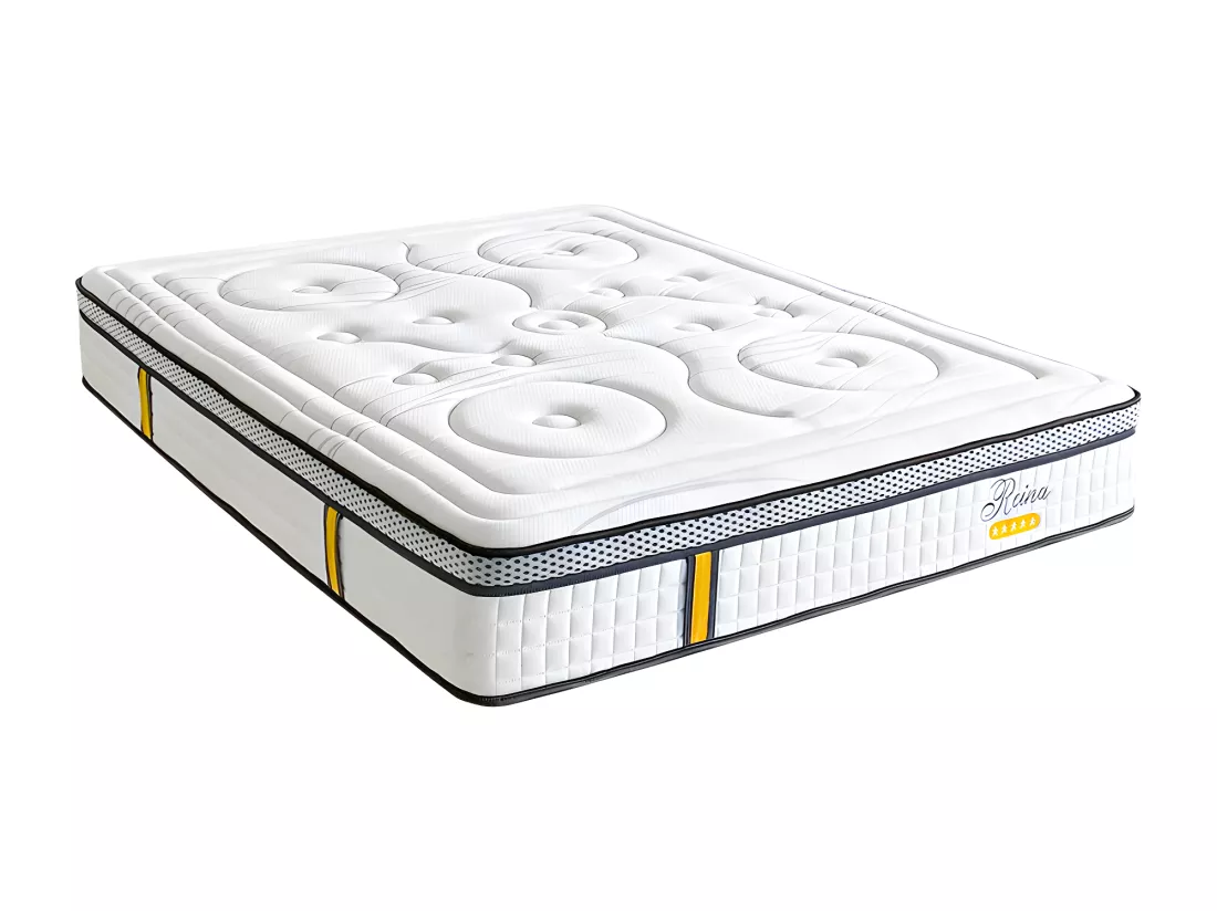 BELLECOUR LITERIE | Ensemble REINA 2.0 140x190 cm | Matelas Ressorts ensachés + Protège matelas anti punaise
