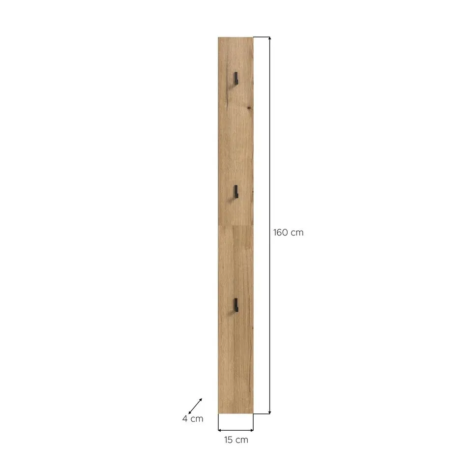 Hioshop Naro kapstok 3 haken eiken decor