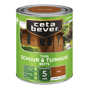 CetaBever Tuinbeits Schuur & Tuinhuis zijdeglans transparant teak 750 ml