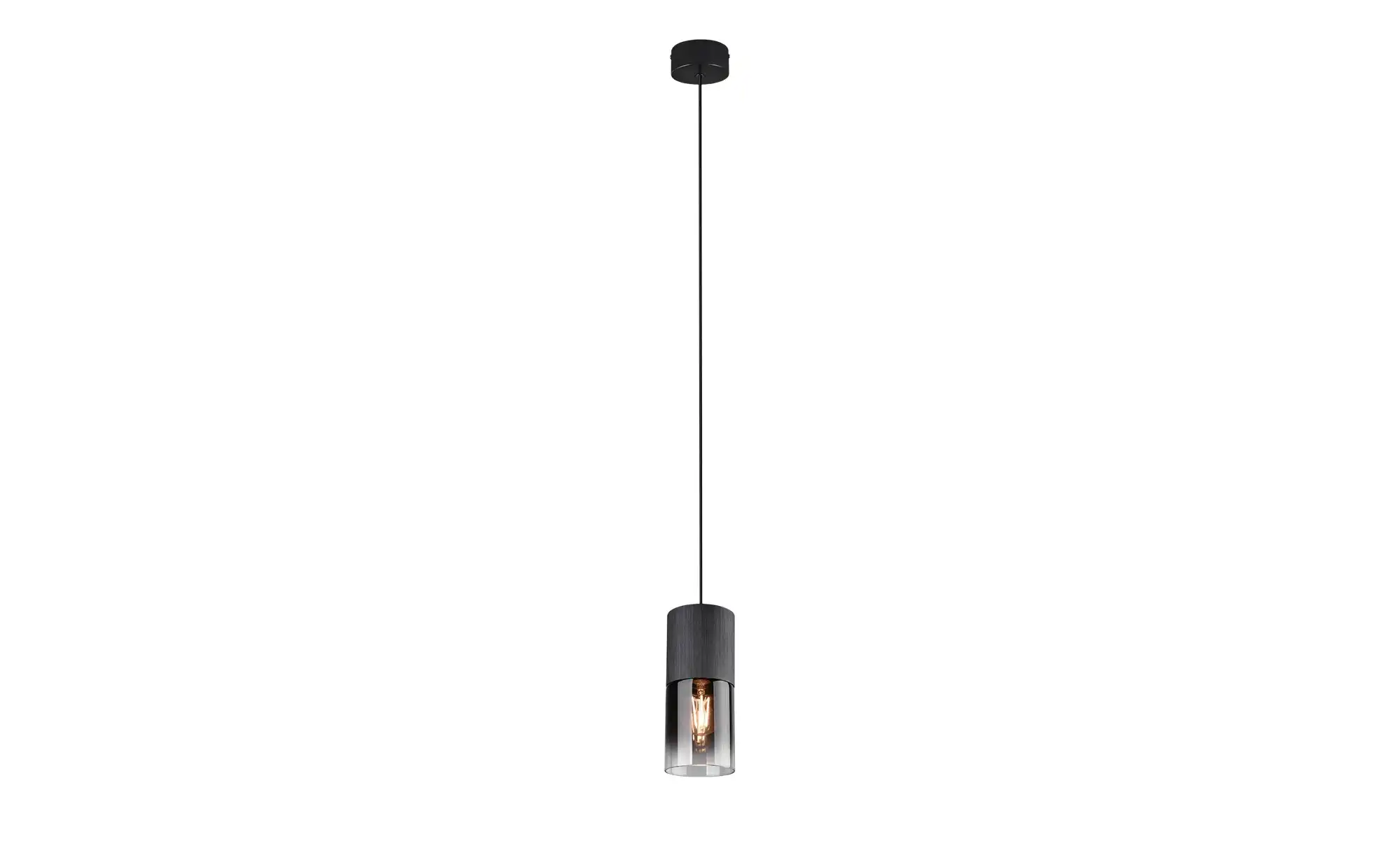 Trio Pendelleuchte, 1-flammig, Rauchglas schwarz