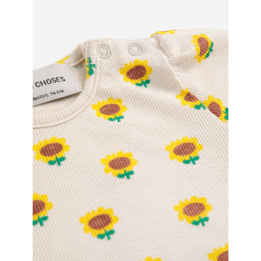 Køb Bobo Choses Beige Sunflower All Over Balloon Sleeve T-Shirt