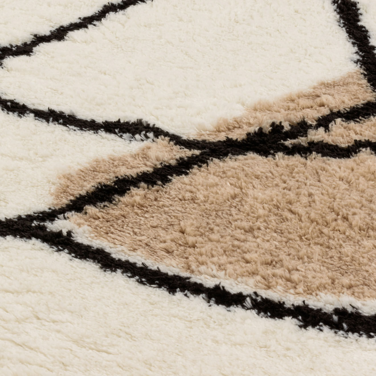 Nazar Rugs Tapis shaggy doux Lasso 674 ivoire - 120x160 cm