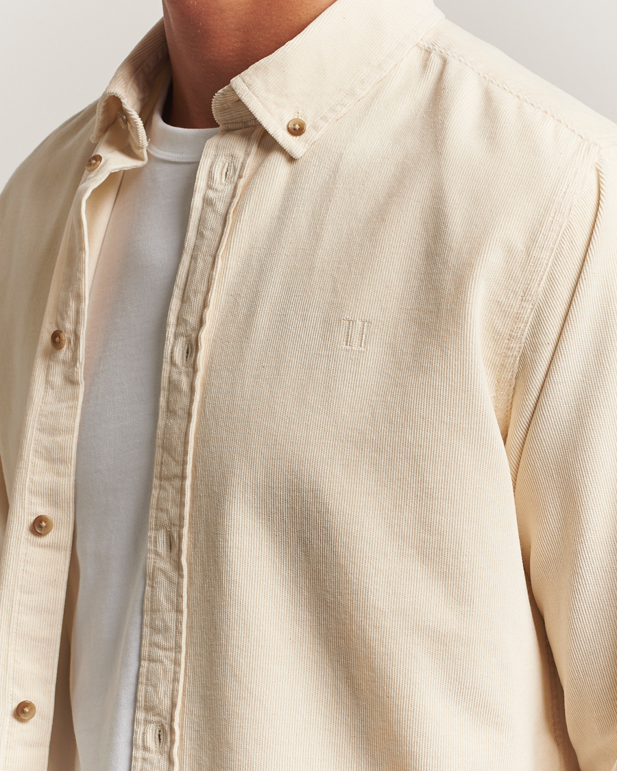 Les Deux Konrad Pinwale Corduroy Shirt Ivory