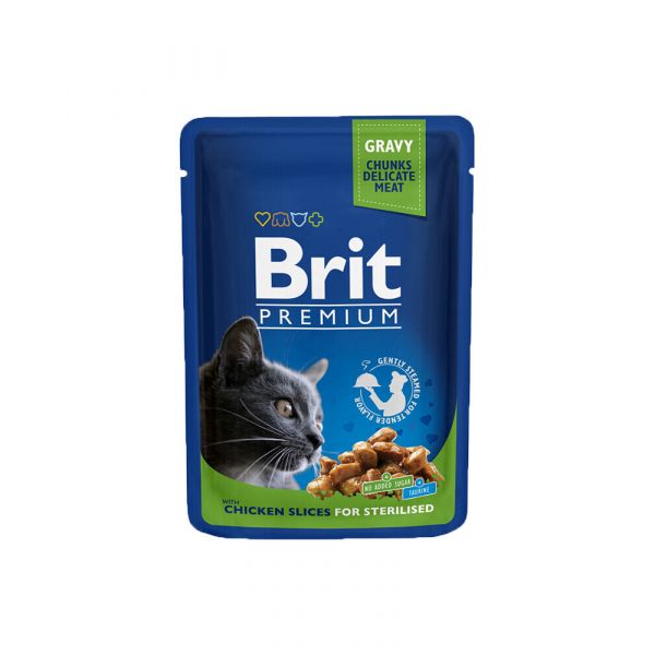 Ração Húmida Brit Blue Sterilised Wet Chicken Slices 12x100g