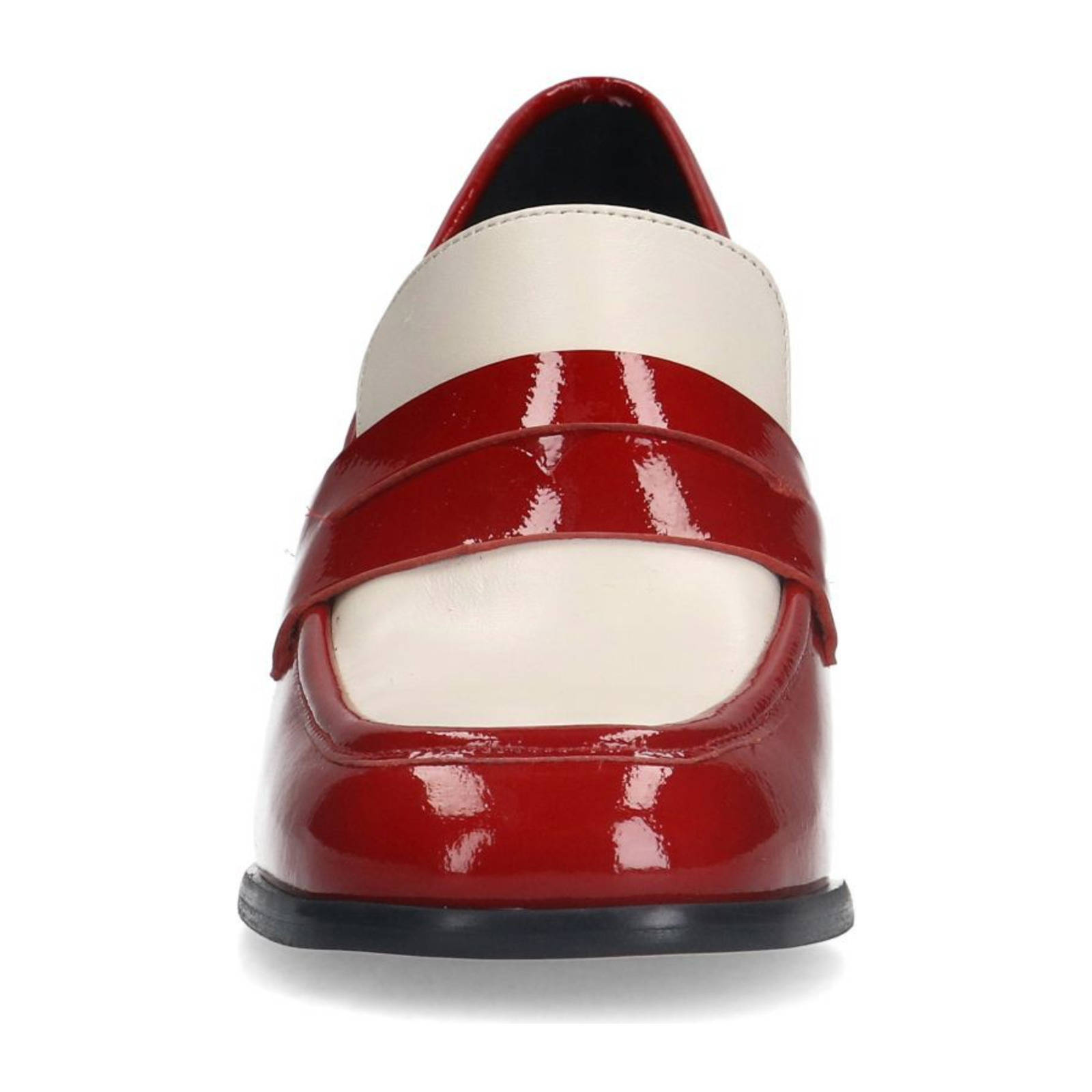 Manfield lakleren pumps rood/wit