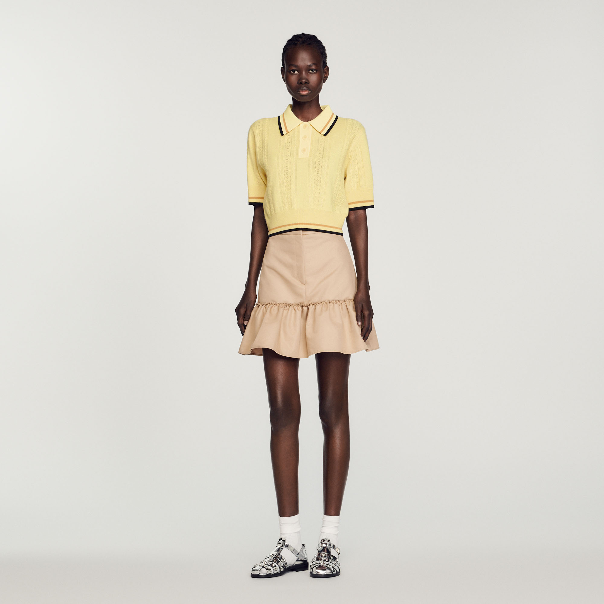 Pull polo en maille