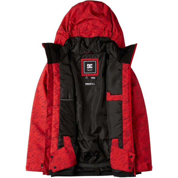 Veste de ski DC SHOES BASIS PRINT YOUTH JKT STACKED BARBADOS CHERRY