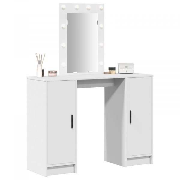 vidaXL Branco Madeira Engenheirada Padrão Espelho - 3073048348