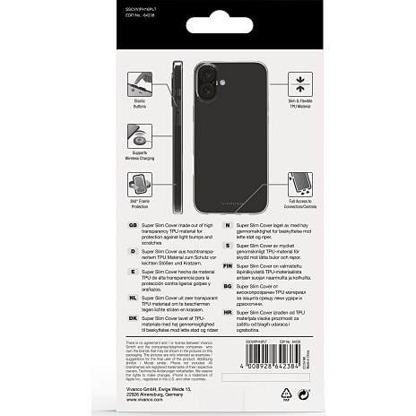 Vivanco iPhone 16 Plus cover – transparent