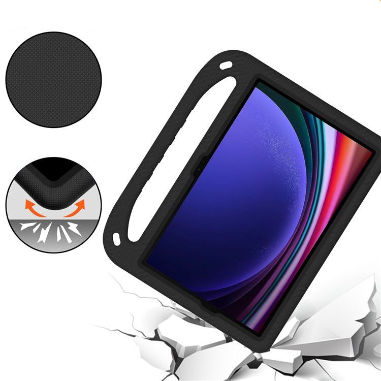 Samsung Galaxy Tab S10 Lite / S10 FE / Tab S9 FE Stossfeste Kinder Schaumstoff Schutz Hülle mit Griff und Standfunktion   S-Pen Halterung - Schwarz