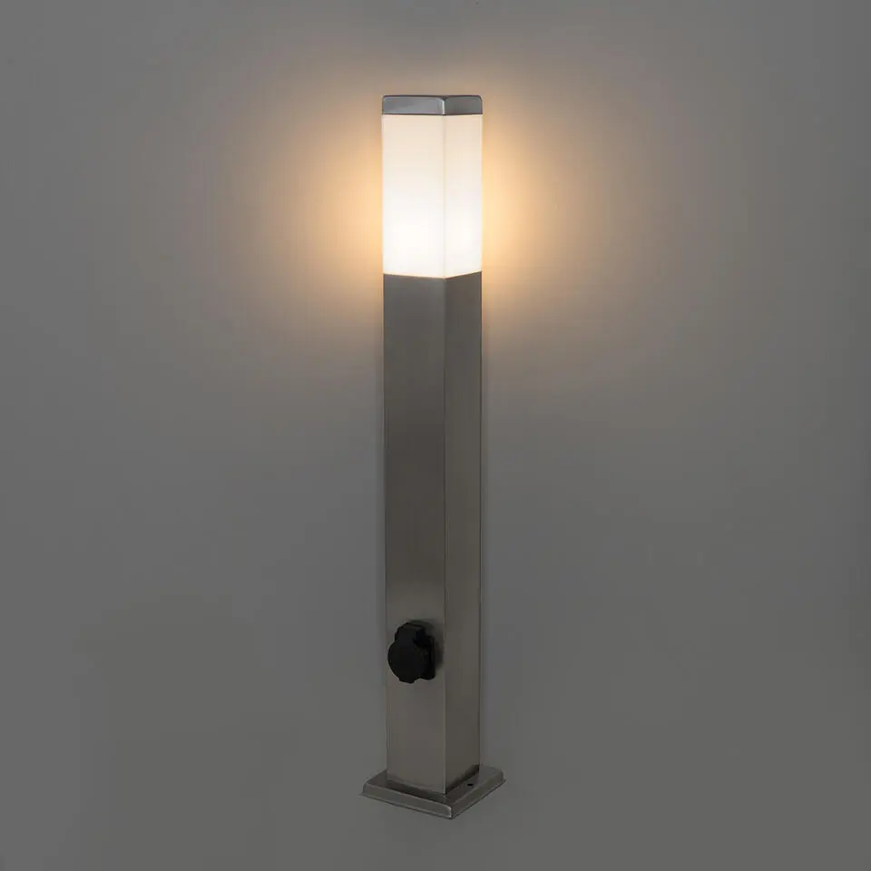Qazqa staande buitenlampen malios zilverkleurig e27