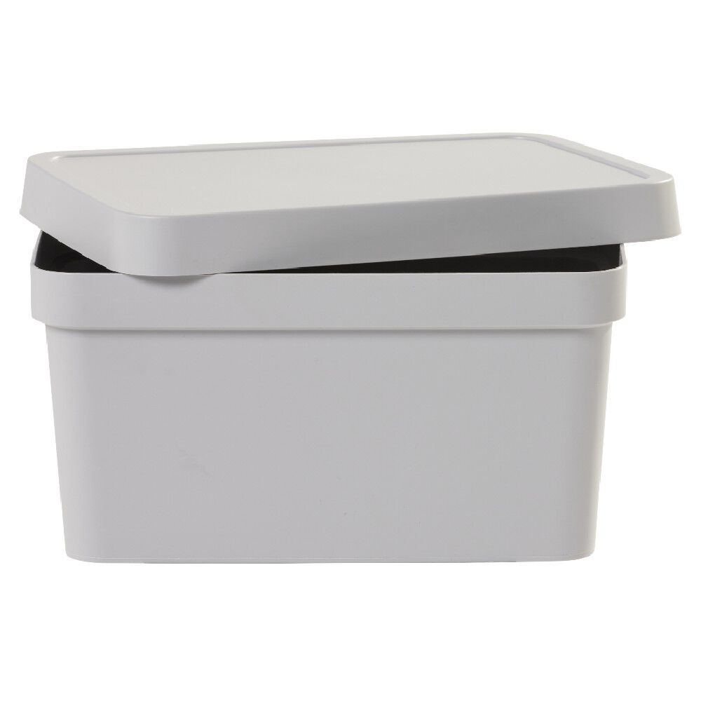 Boîte de rangement avec couvercle grise 3,6 L