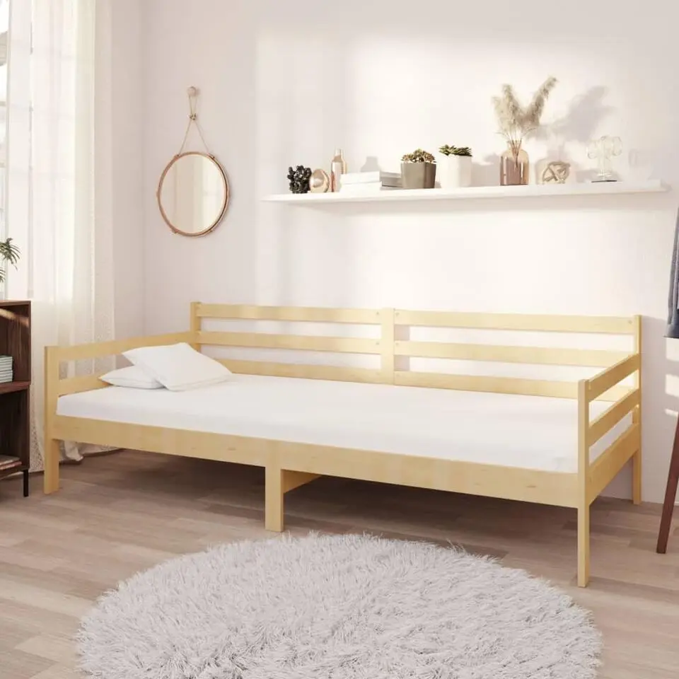 vidaXL - Bedbank - Naturel - Massief grenenhout - 90x200 cm