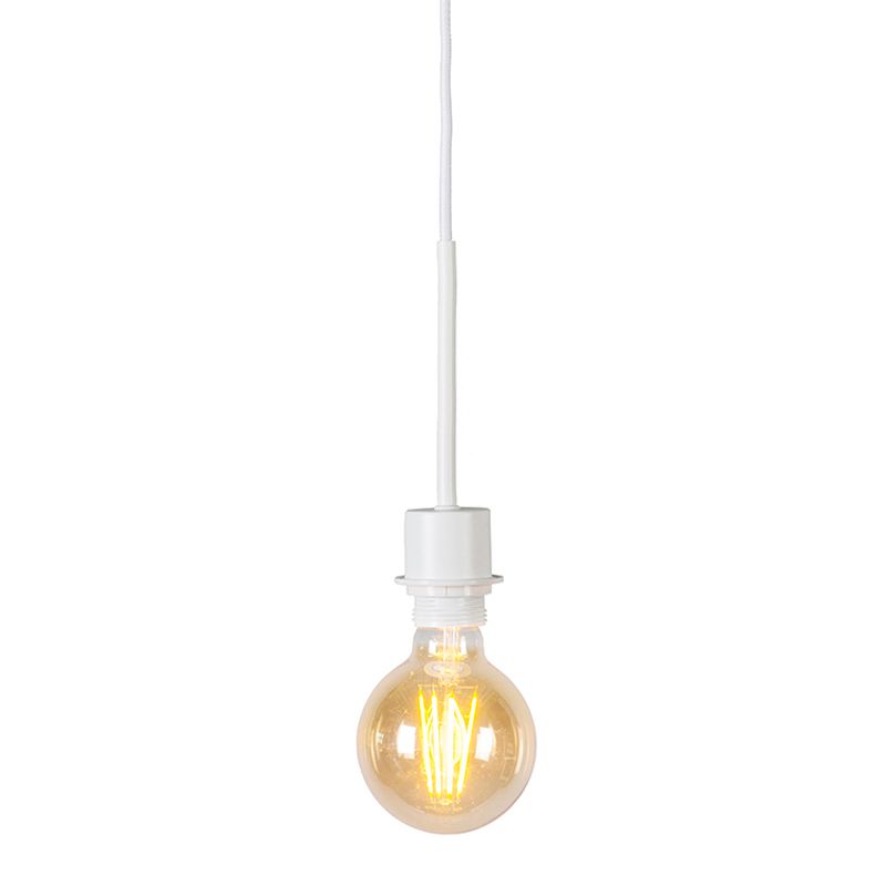Moderne hanglamp wit met antiek blauwe kap 50 cm - Combi 1