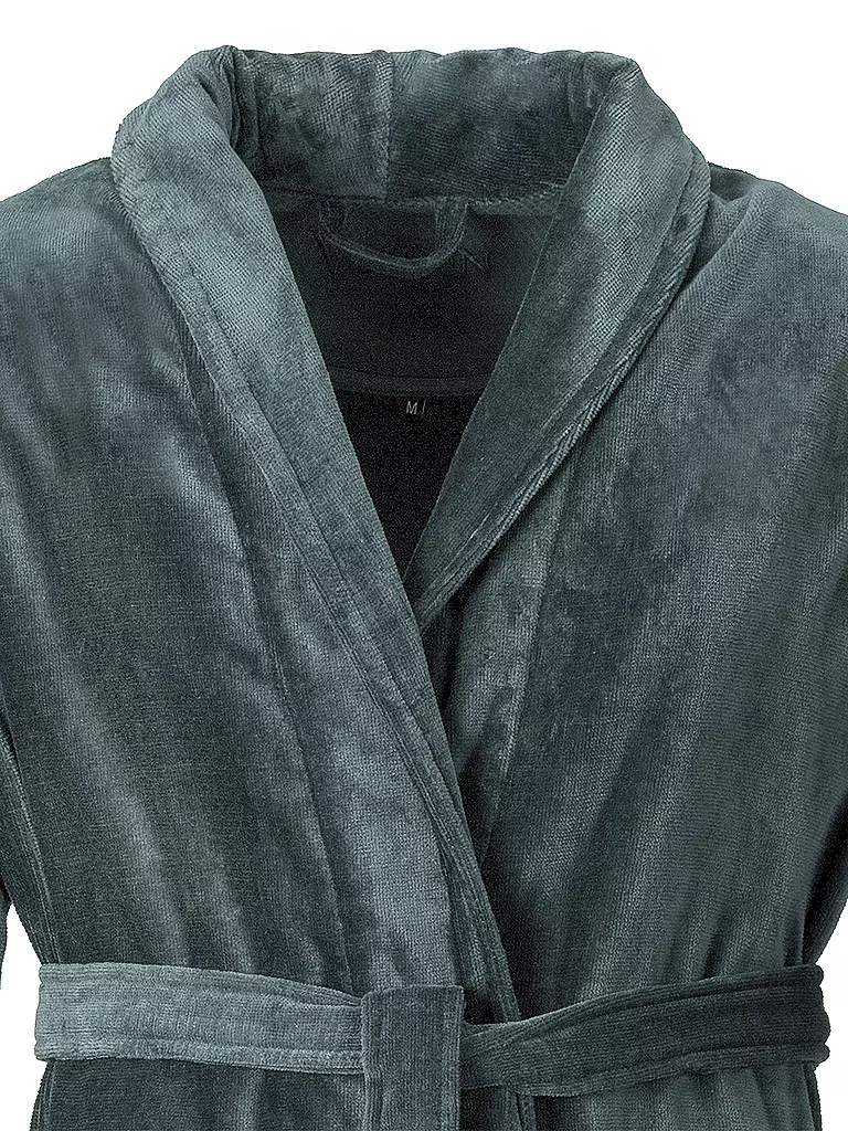 VOSSEN Unisex Bademantel FEELING-L Flanell grau