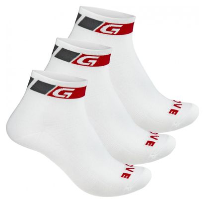 Lot de 3 Paires de Chaussettes Basses GripGrab Classic Low Cut Blanc
