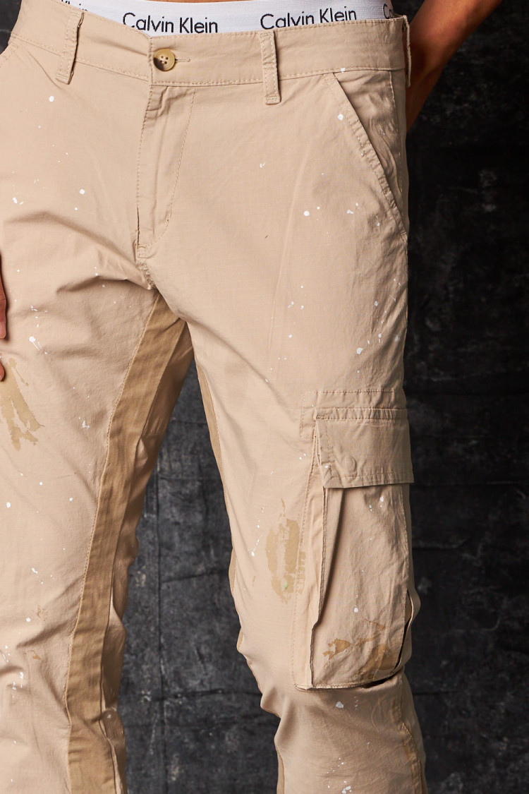 Pantalon cargo taché noir