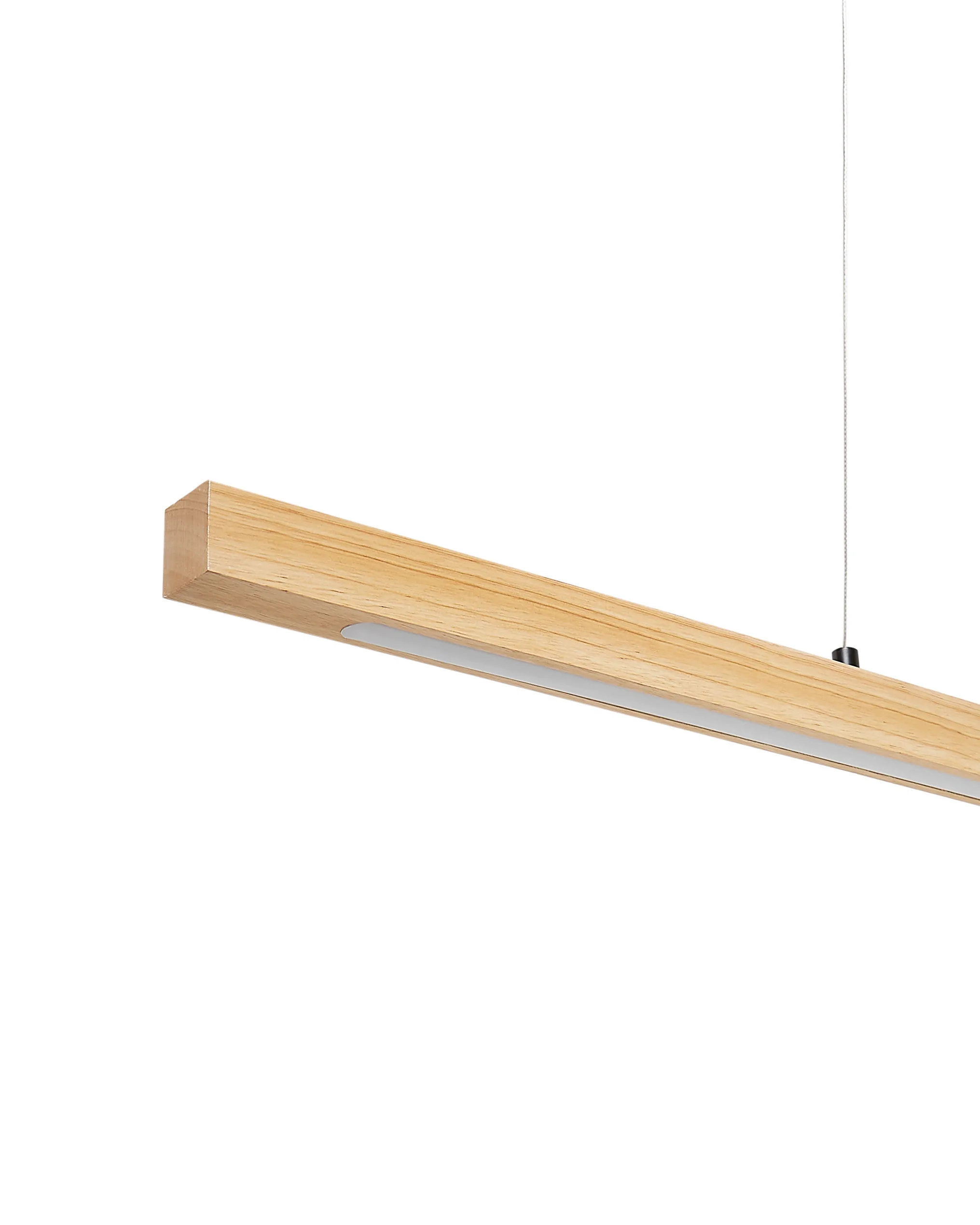 LED hanglamp STEWARTS met afstandsbediening met dimmer Eikenhout Lichtbruin