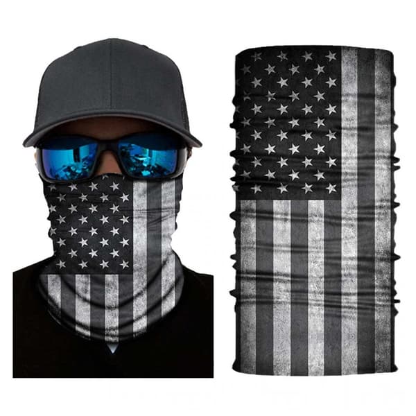 Multifunksjonelt skjerfskjerf Bandana Gray American Flag