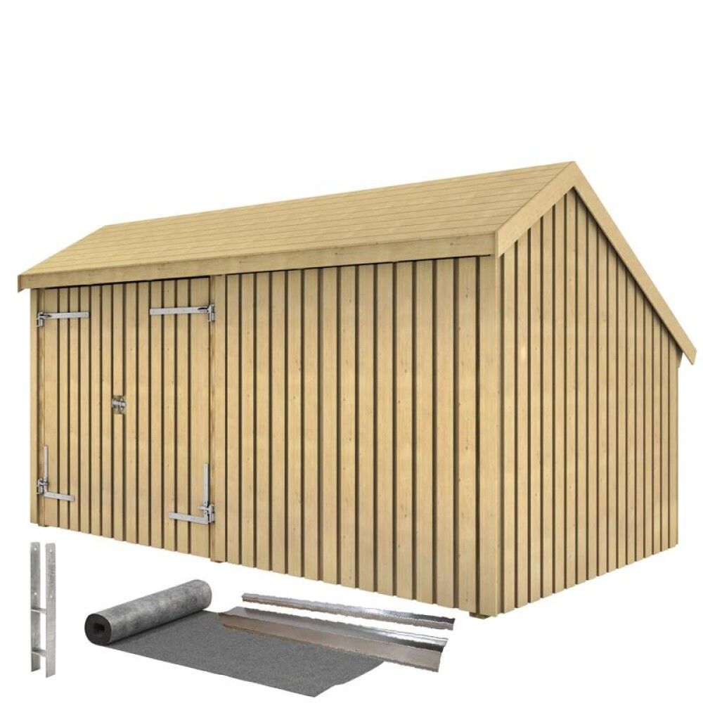 REDSKAPSBOD PLUS MULTI INKL TAKPAPP/STOLPEFOT DOBBELDØR/STENGT 10,5 M²