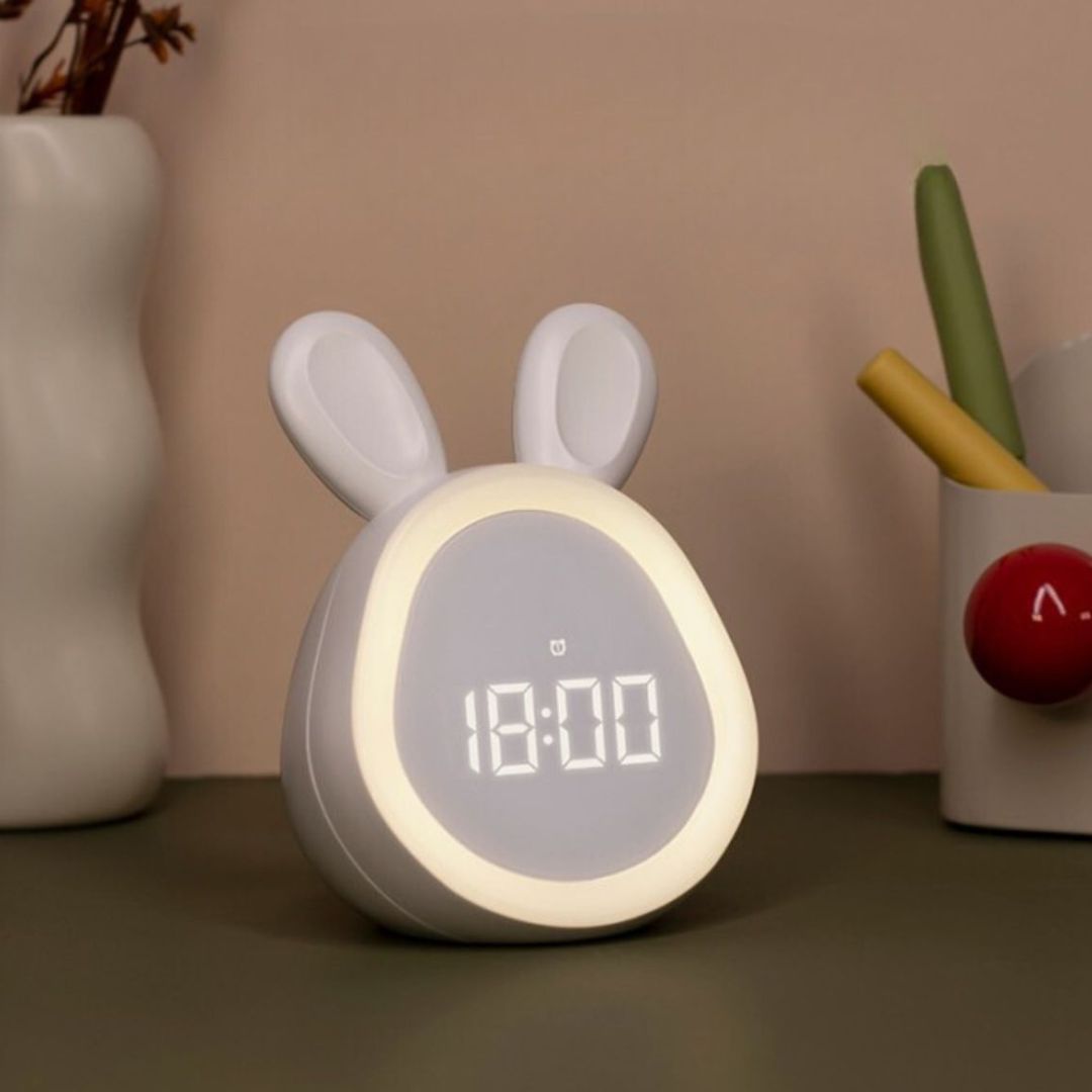 Mary's wekker en nachtlampje konijn - wit