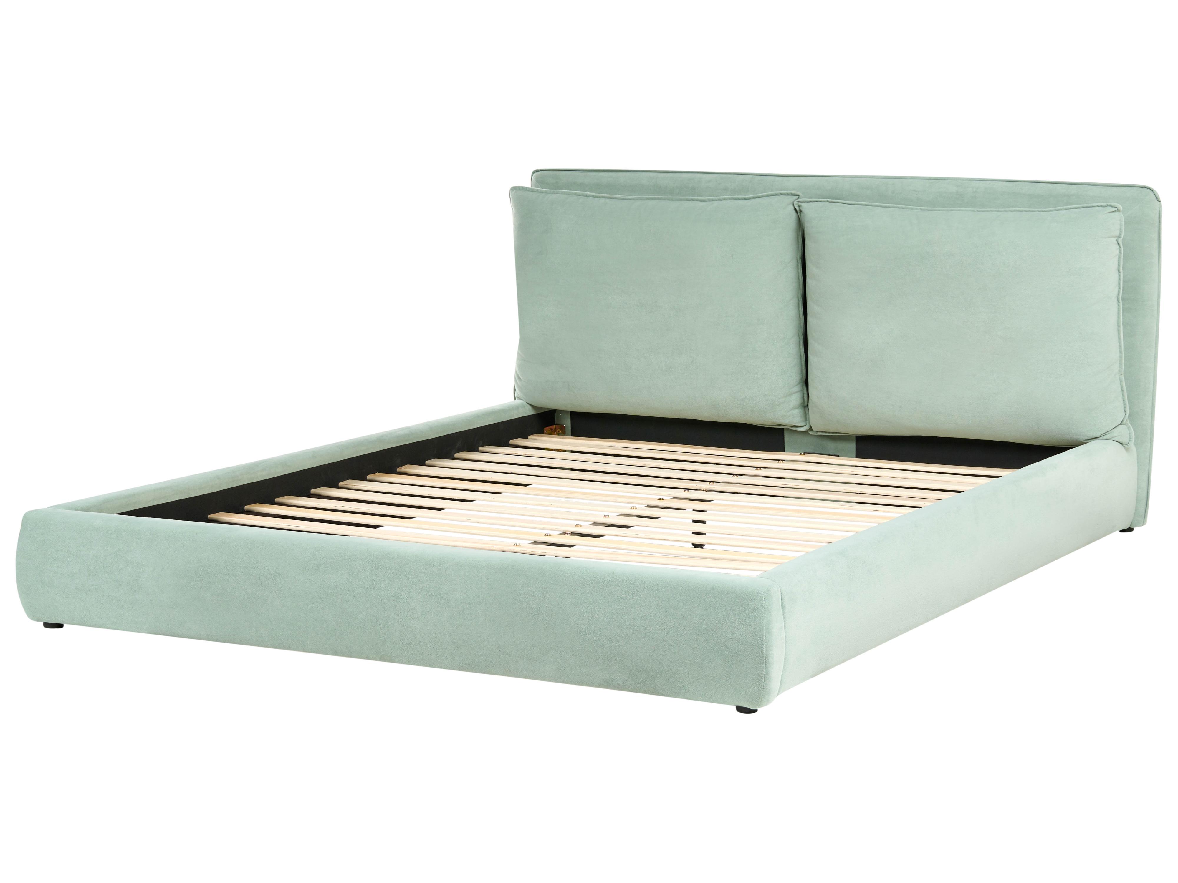 Bed Fluweel BAJONNA 180 x 200 cm Mintgroen