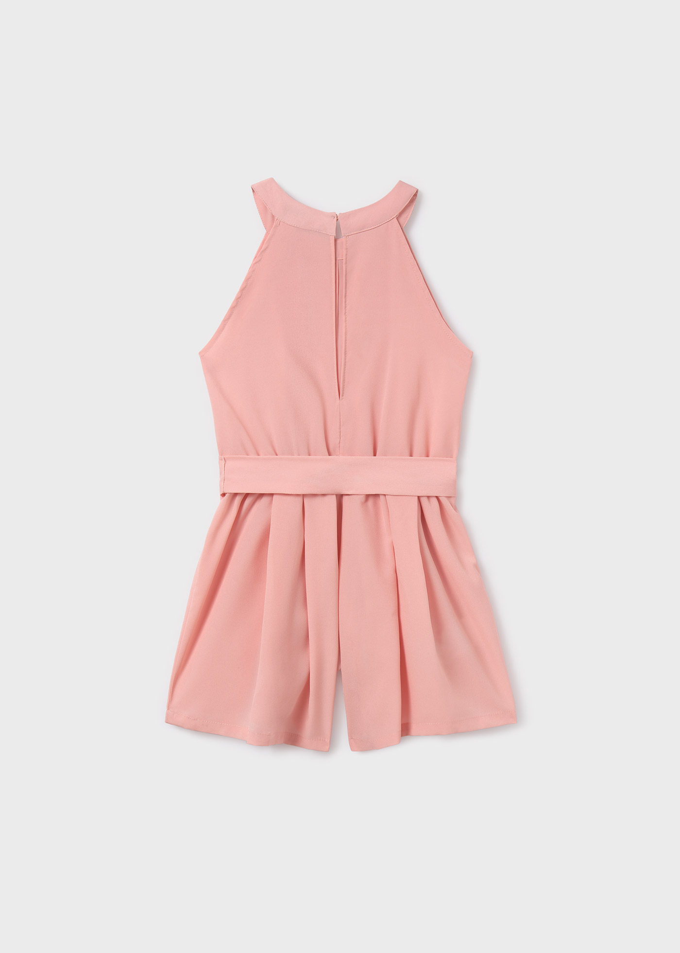 Macacão de crepe com decote halter para menina