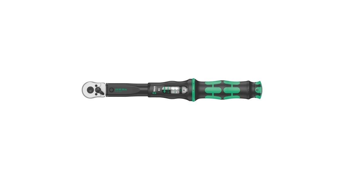 WeraClick-Torque B 1 draaimomentsleutel met omschakelratel, 10-50 Nm  (Zwart/groen)