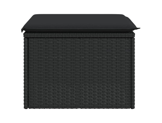 VIDAXL - Pouf Tabouret de jardin avec coussin noir 55x55x37 cm résine tres...