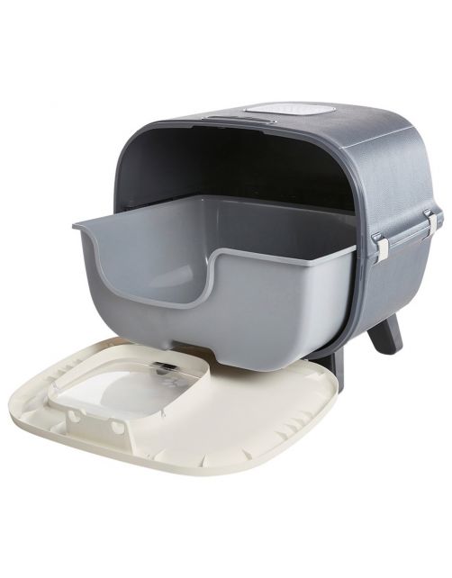 Savic Kattentoilet Mira De Luxe - Kattenbak - 45.5x44x49.5 cm Antraciet Kattentoilet
