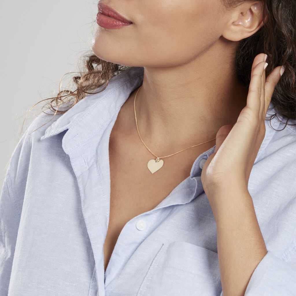 Pendentif Sirona Coeur Gravable Or Jaune